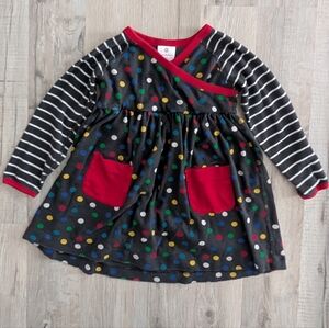 Hanna Andersson Multicolor Polka Dot Dress, 85cm Or 2T (Z5)